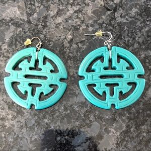 Jade green acrylic earrings